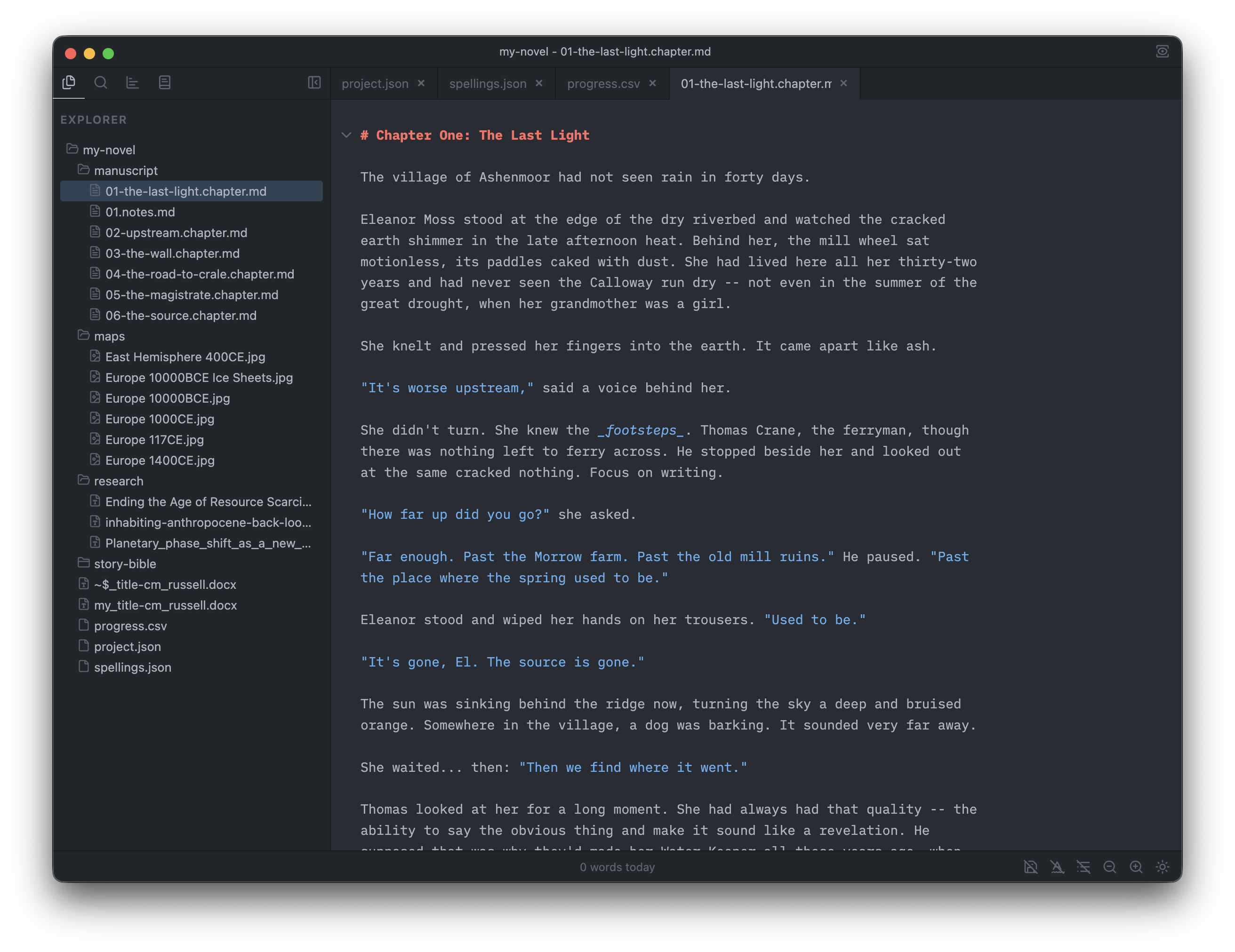 Mała screenshot — dark mode